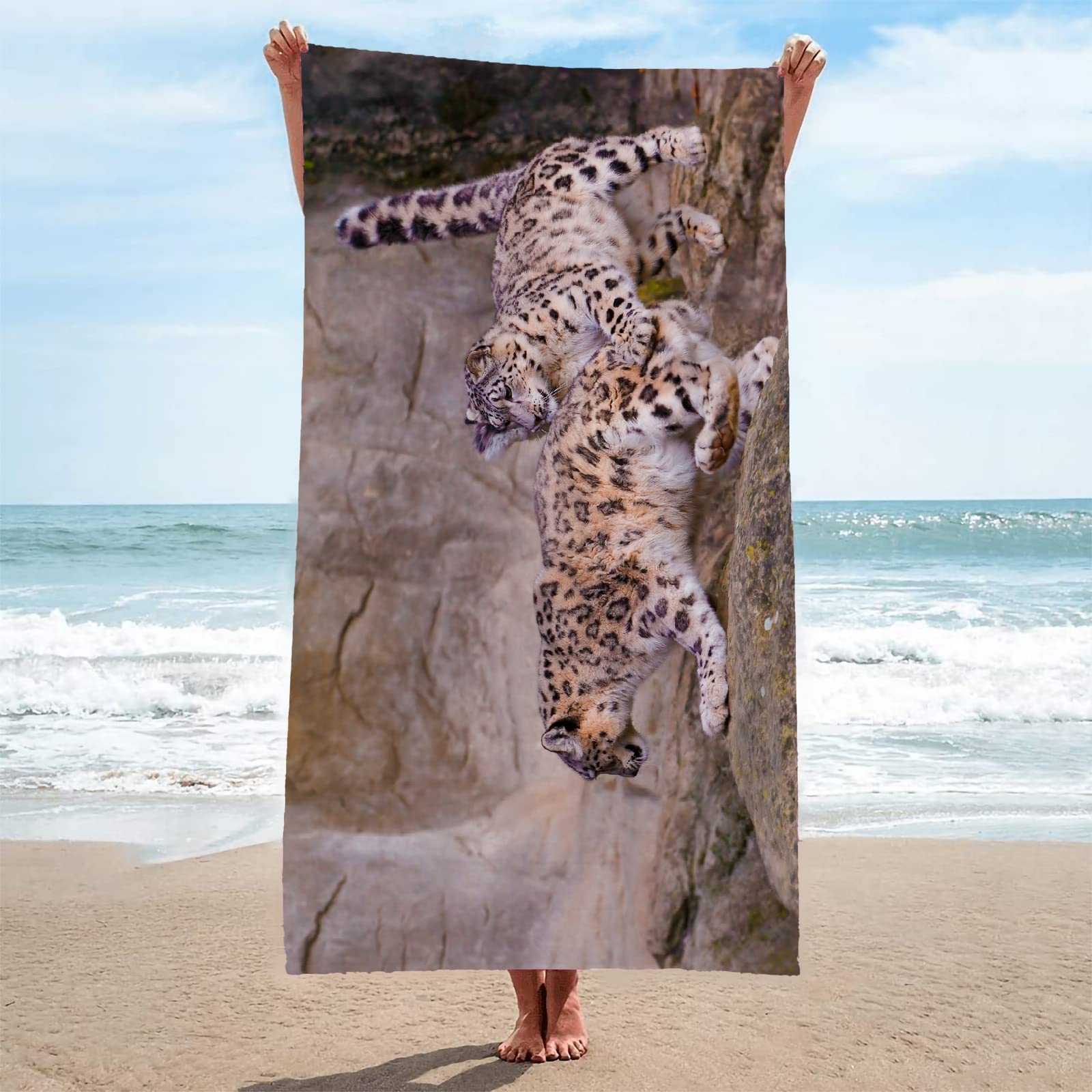 SIVAGA Serviette de Plage 70x140 cm Imprimé Léopard, 3D Serviette Plage Motif Léopard Serviette de Bain Microfibre Serviette Anti Sable Séchage Rapide pour Voyage Piscine Sport Drap de Plage SIVAGA Serviette de Plage 70x140 cm Imprimé Léopard, 3D Serviette Plage Motif Léopard Serviette de Bain Microfibre Serviette Anti Sable Séchage Rapide pour Voyage Piscine Sport Drap de Plage