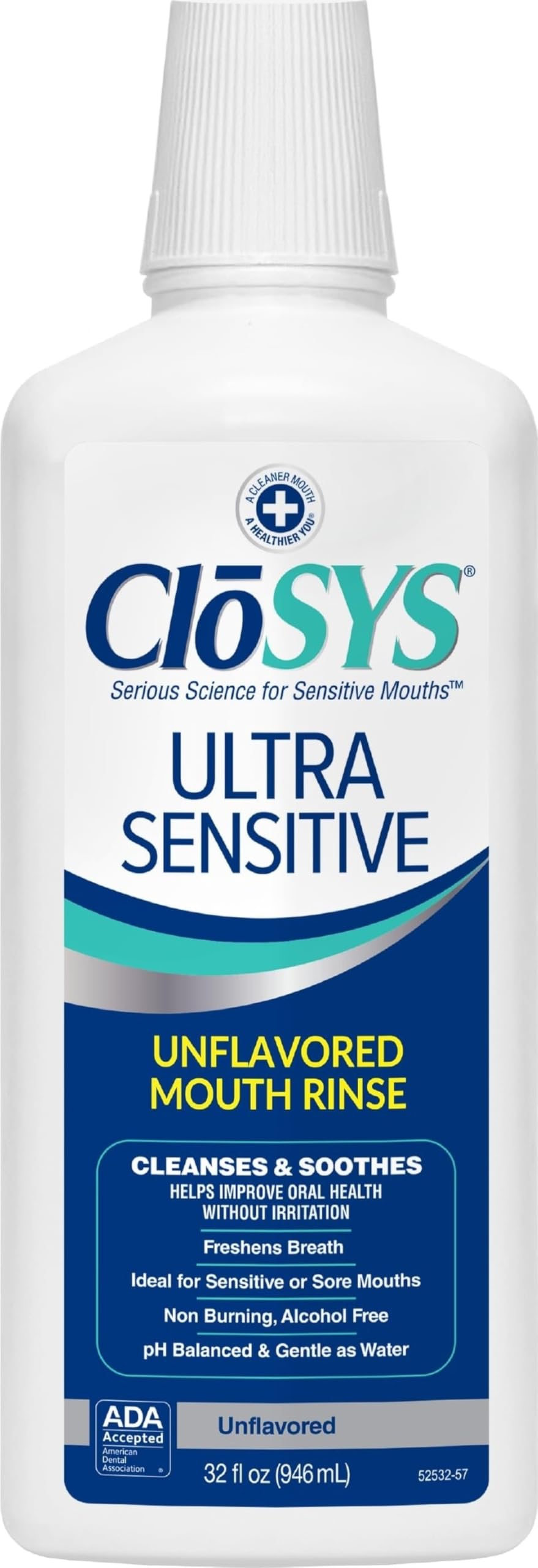 closys Original geschmacksneutrale Mundspülung ohne Alkohol 32 oz