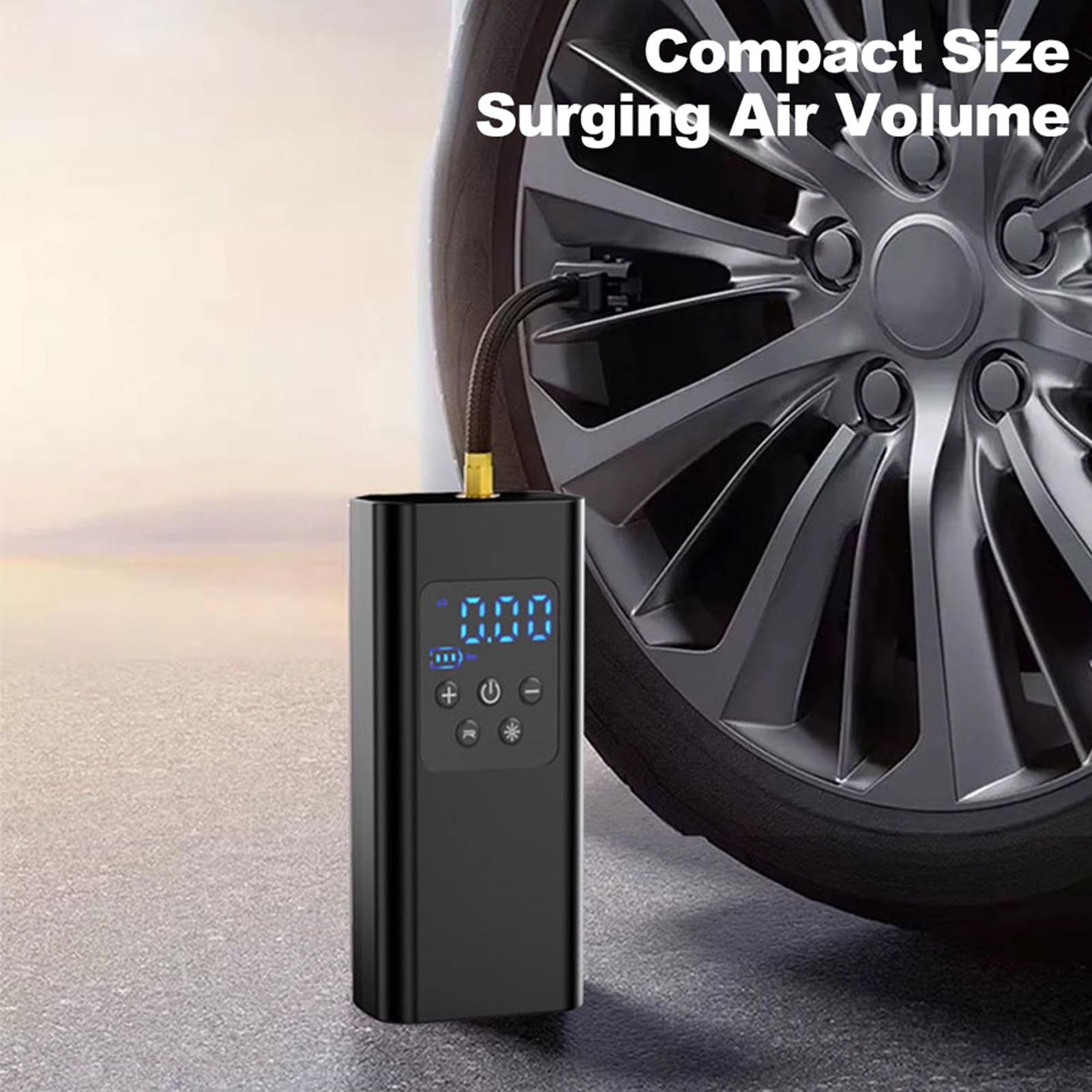 Gonfleur de Pneu compresseur d'air Portable 6000mAh 150PSI Pompe à Air pour pneus de Voiture Pompe à Pneu avec lumière LED pour Voiture Moto Balle (6000mAh)