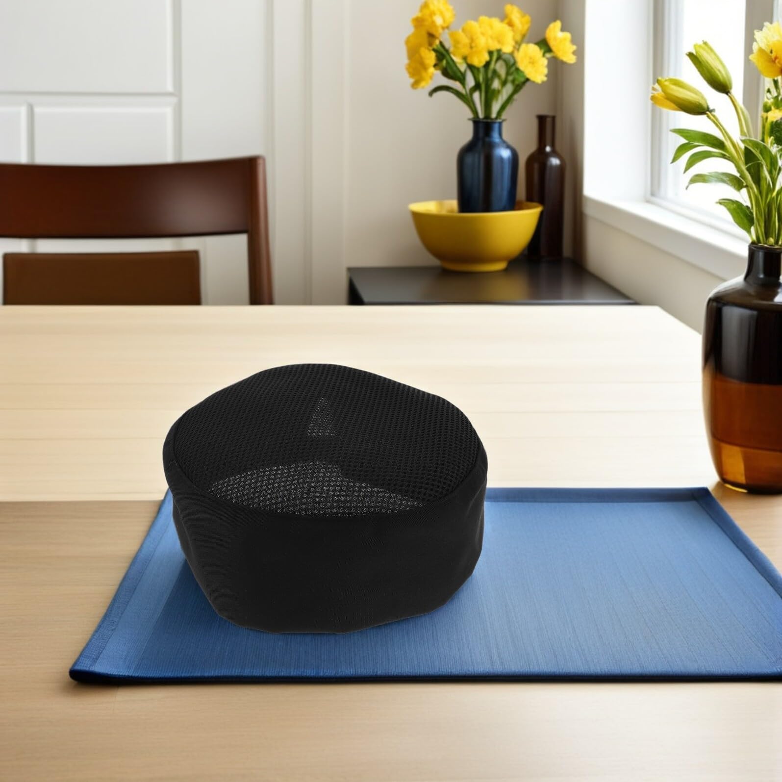 4 Piezas Gorro de Cocinero Gorro de Pelo redecillas para el Cabello Sombrero de Cocina Gorra de Chef Black