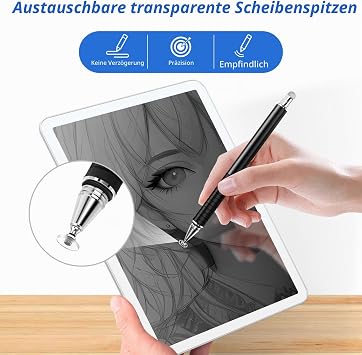 Stylus Replacement Tips Only Passive Stylus Pen Disc Universal Tips Compatible with Capactive Touch Screen 12 Pack