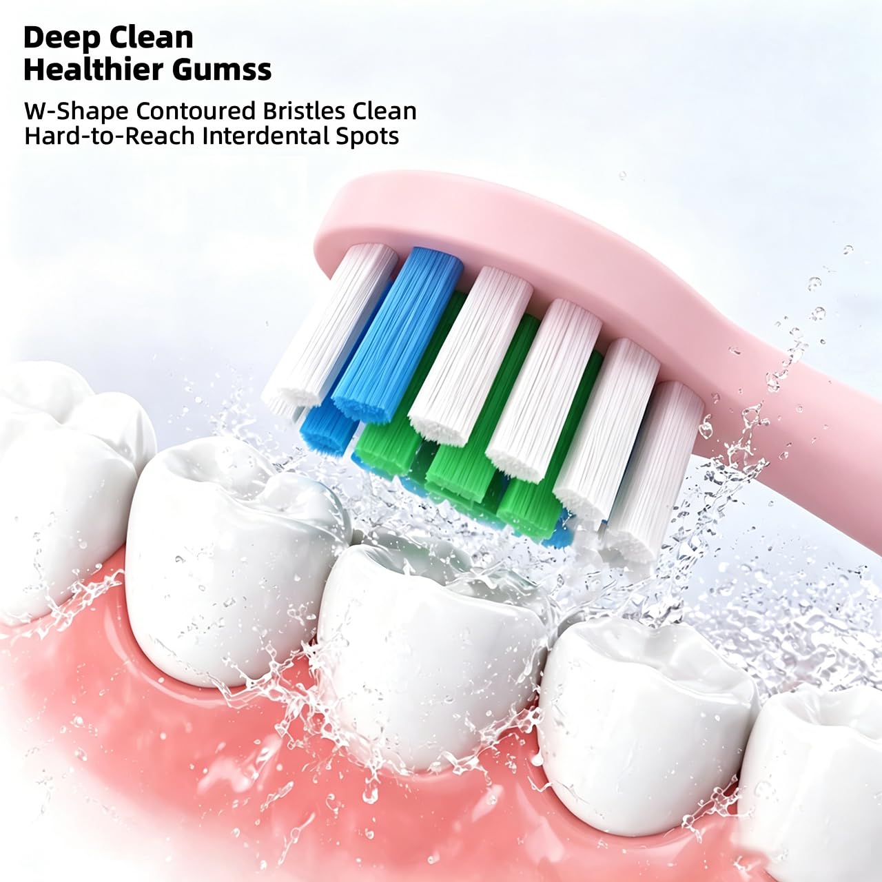 HUACO CARE Têtes de brosse à dents de rechange, 4 têtes de brosse à dents compatibles avec H6 Plus, poils Dupont, rose