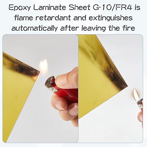Miniatura 3 de Yaomiao g 10 FR 4 Garolite Hoja G10, amarilla (2 piezas, 132 pulgadas de grosor x 12 pulgadas de ancho x 12 pulgadas de largo)