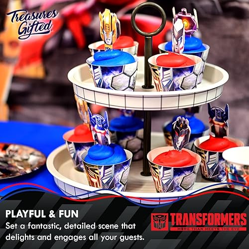 Miniatura 4 de Treasures Gifted (24) Transformers Cupcake Toppers & Wrappers - Transformers Cake Decoraciones - Transformers Cake - Transformers Party Supplies -