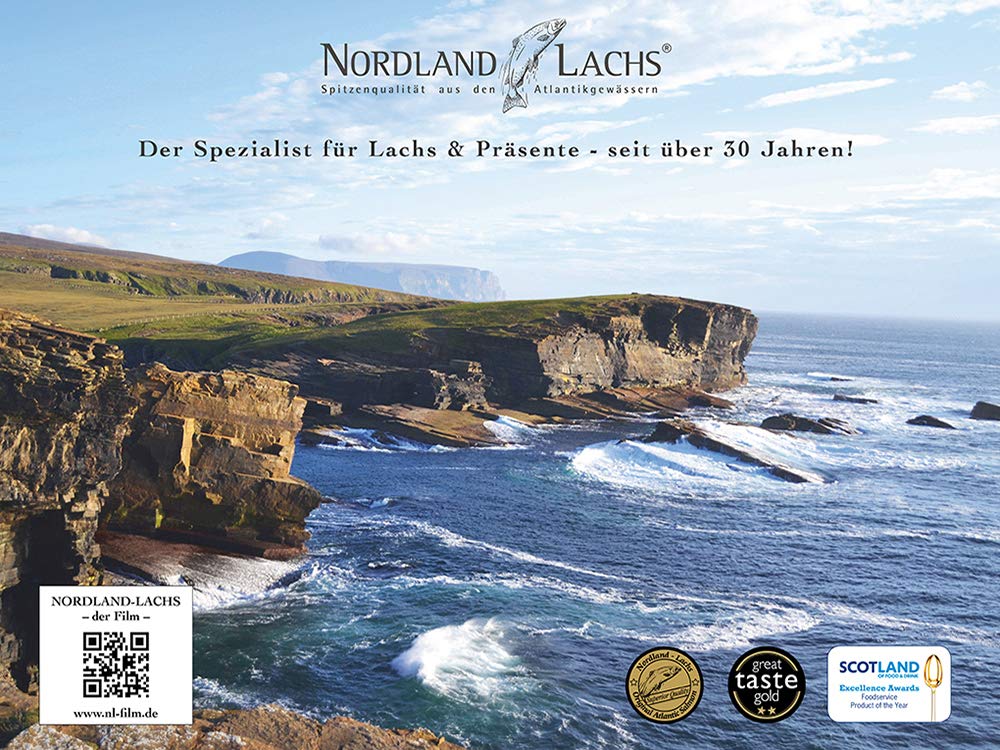 Nordland-Lachs 420g Lachsfilet Royal | edelstes Stück vom Lachs für Gourmets | Ultrapremium Filet Royal geräuchert aus Schottland | Top Kühlversand