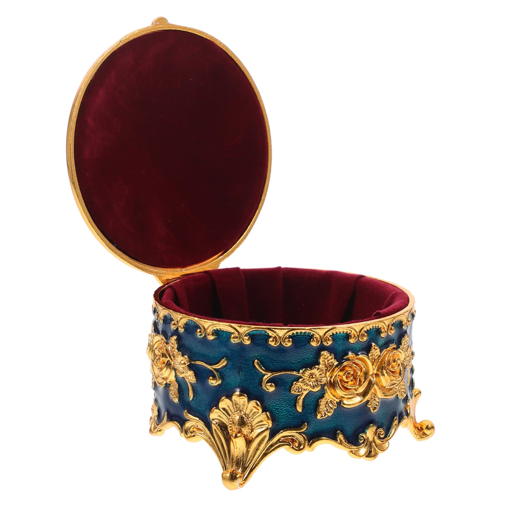 Alipis 3piezas Caja De Joyería Enameled Diseño De Rosa Almacenamiento Multifuncional Para Pendientes y Collares Decorativa y Elegante Para Organizar Accesorios El Hogar