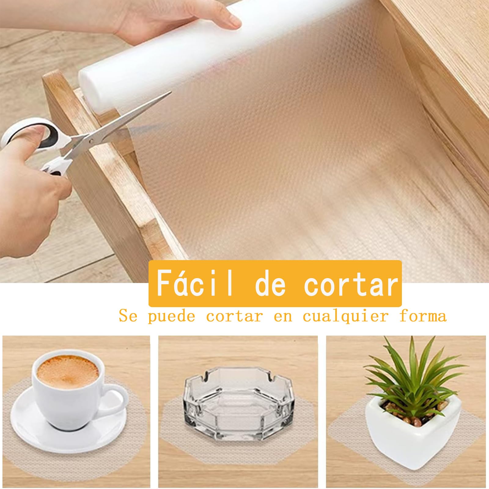 Wire Shelf Liner 14x197inchs Non-Adhesive Liner,EVA Kitchen Liner,Fridge Drawer Dressers Dining-Table Shoe Cabinet,Waterproof/Stain-Proof/Anti-Slip 14inch