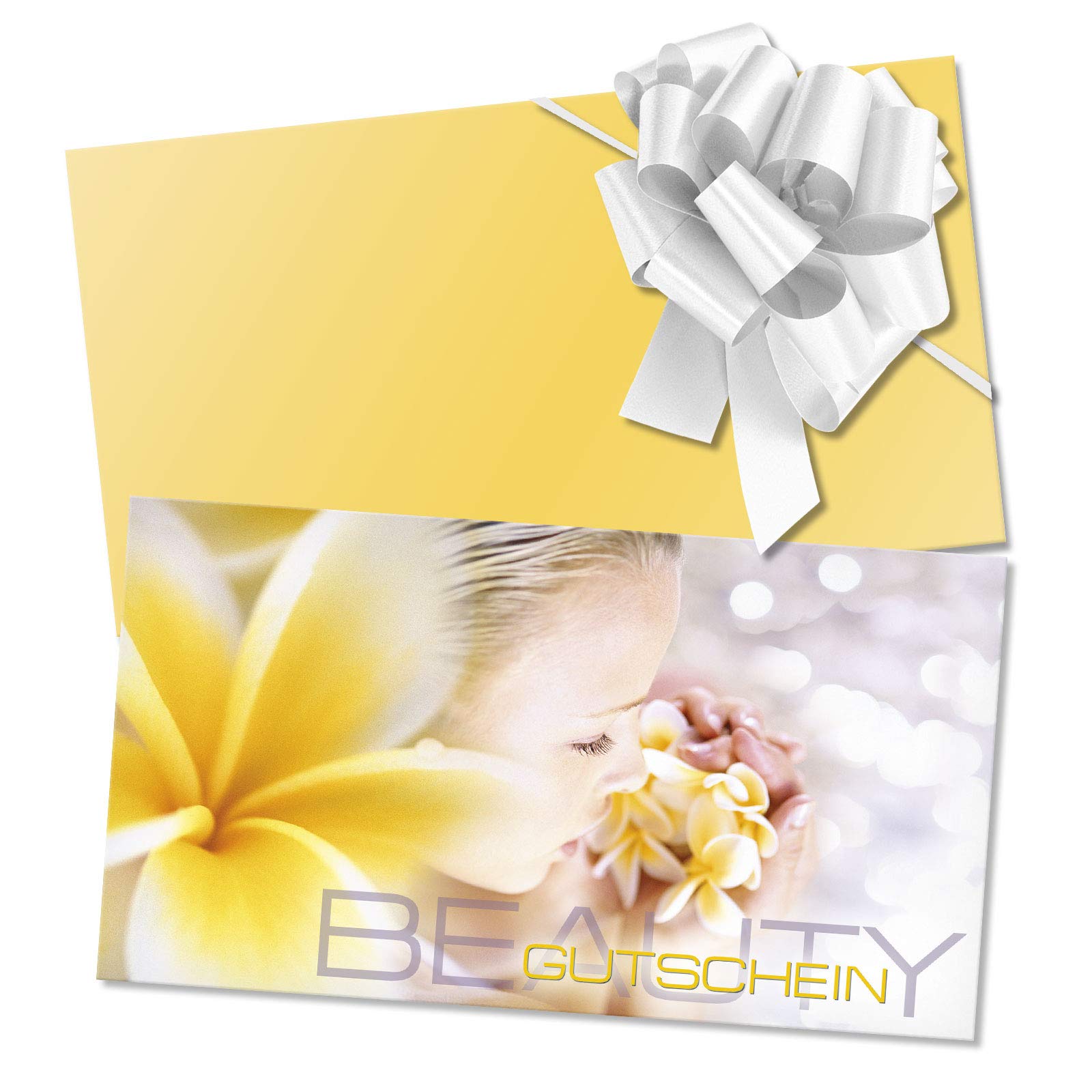 GESCHENKGUTSCHEINcom - 50 Gutscheine mit Umschlag/Schleife für Kosmetikinstitut Kosmetik Wellness - Geschenkgutschein-Vordruck blanko KS1217-2-50