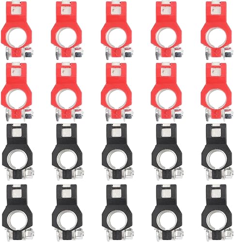 Miniatura 6 de 10 pares de conectores de abrazadera de terminal de batería de cobre puro, positivo y negativo para automóviles