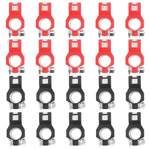 TeamSky Juego de 10 pares de abrazaderas de terminal de cable de batería, para Nissan, conectores negativos y positivos para barco, automóvil, RV,