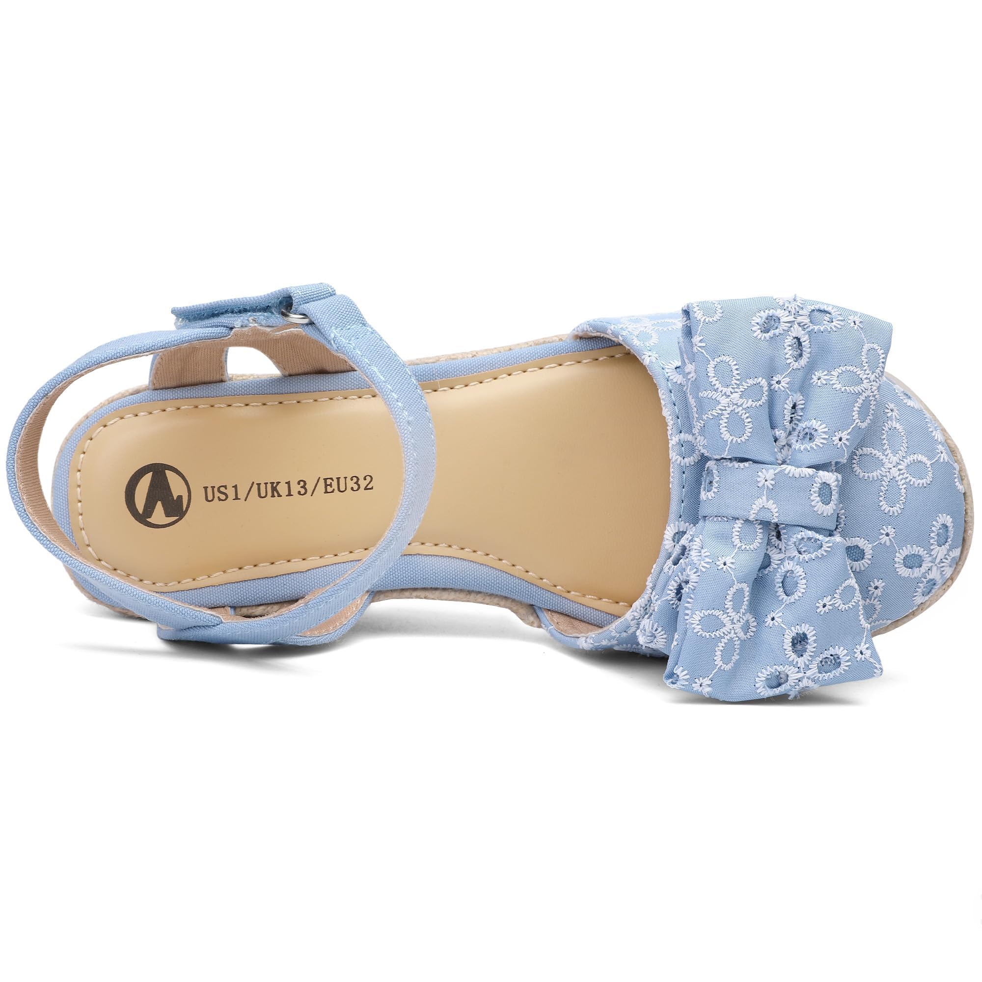 Sandalias de cuña con punta cerrada para niñas pequeñas y grandes en bodas, fiestas, zapatos de vestir