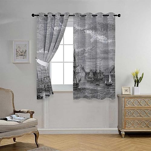 Cortinas De Cocina Modernas - Cortina térmica corta con ojales antiguos para puerta de despensa, 85 pulgadas de ancho por 108 pulgadas de largo, 2