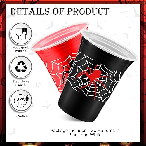 Miniatura 2 de Norme 48 piezas de suministros de fiesta de araña a granel de 16 onzas de plástico grueso desechable taza caliente fría bebida vino café para