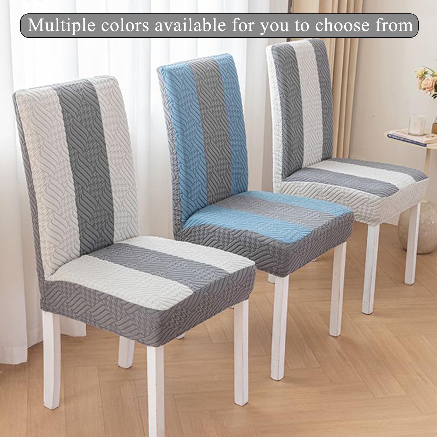 Greya,4pcs, Dining Chair Cover Set of 2/4 Removable Stretch Chair Protector Cover Dining Chair Slipcover for Dining Room Wedding Banquet Party Decoration Machine Washable