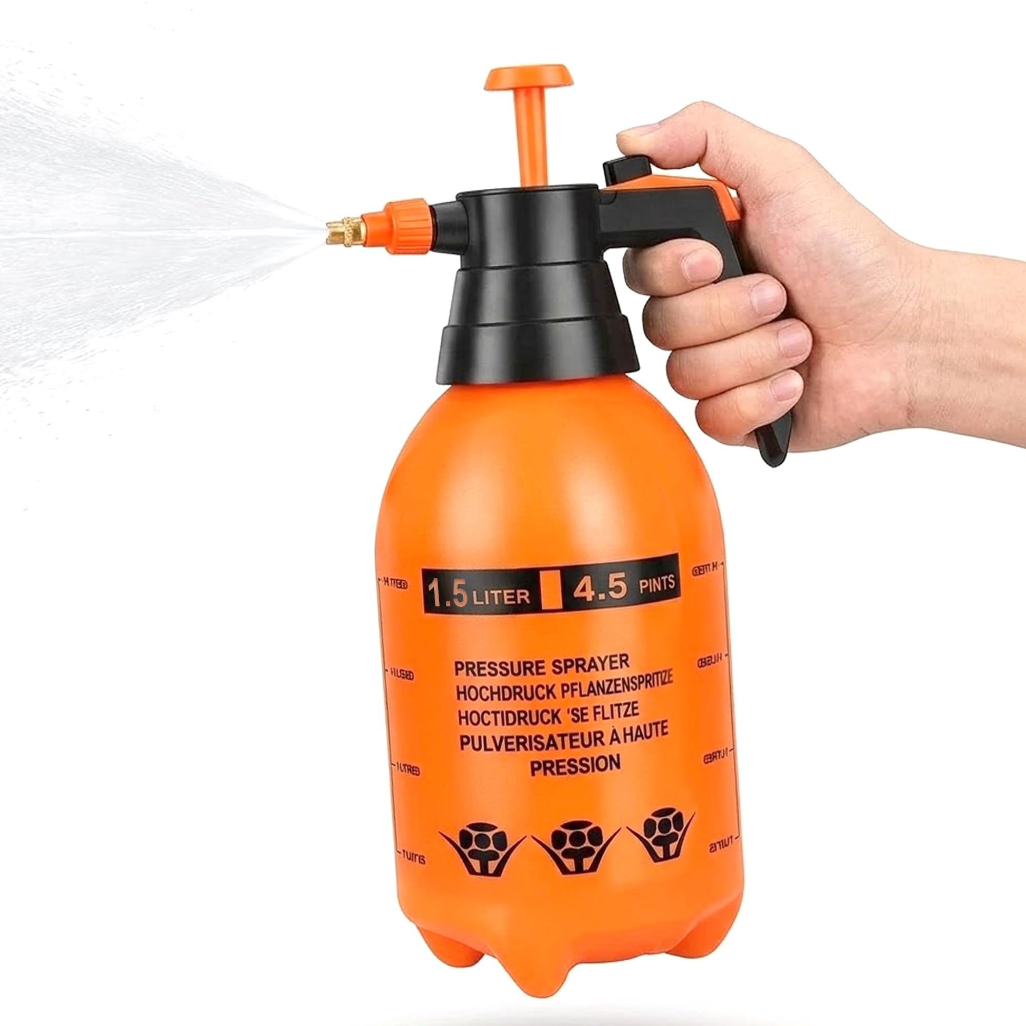 GLUN® Watering Spray Pump Bottle, 1.5 Litre Bottle Heavy Duty Sprinkler, Mist Spray, Herbicides, Pesticides, Fertilisers, Jet Flow Multipurpose Spray for Garden, Home & 2 Wheeler Wash-image-29