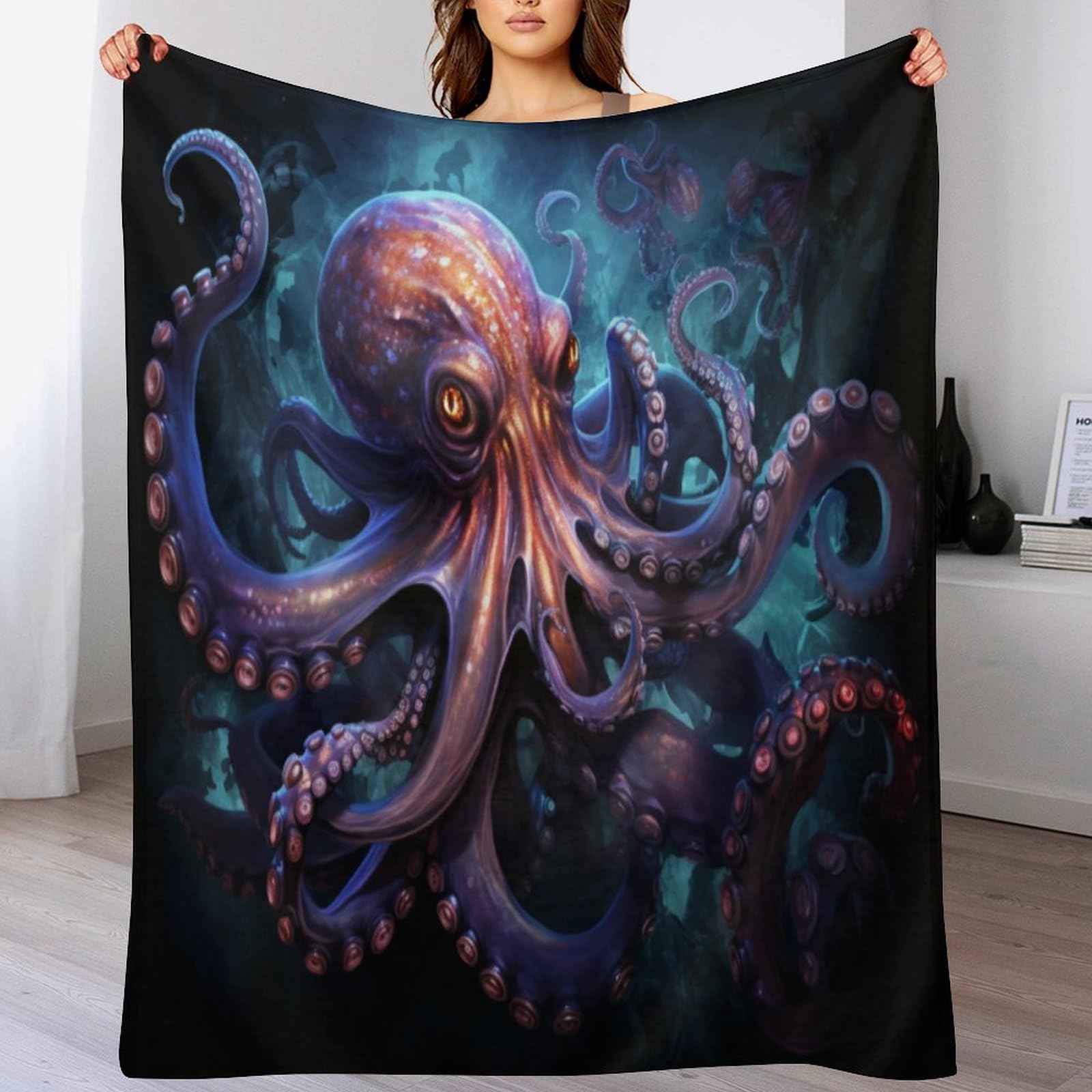 Jeté de lit pratique Octopus contre la fraîcheur des soirées