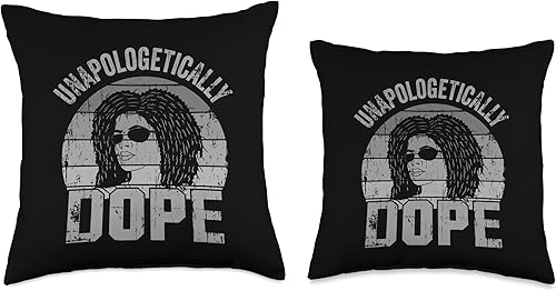 Miniatura 3 de Black Lives Matter History Month Melanin DNA Pride Unapologetically Dope African American Melanin Afro Outfit Throw Pillow, 16x16, Multicolor