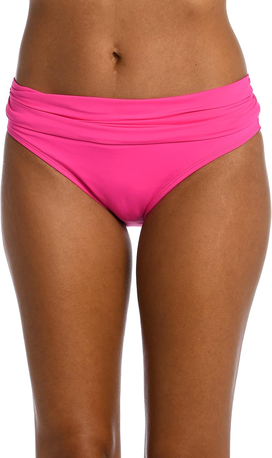 La Blanca Women's Island Goddess Banded Hipster Swimsuit Bottom Pop Pink 12