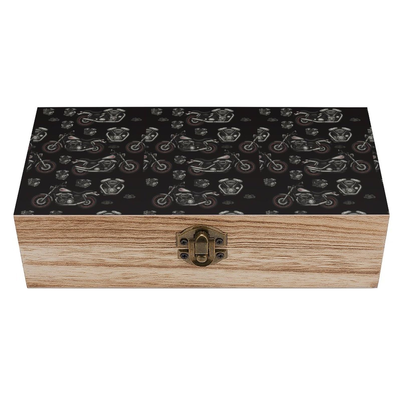 HLBSDM Vintage Motorcycle Wooden Storage Vintage Keepsake Decorative Boxs