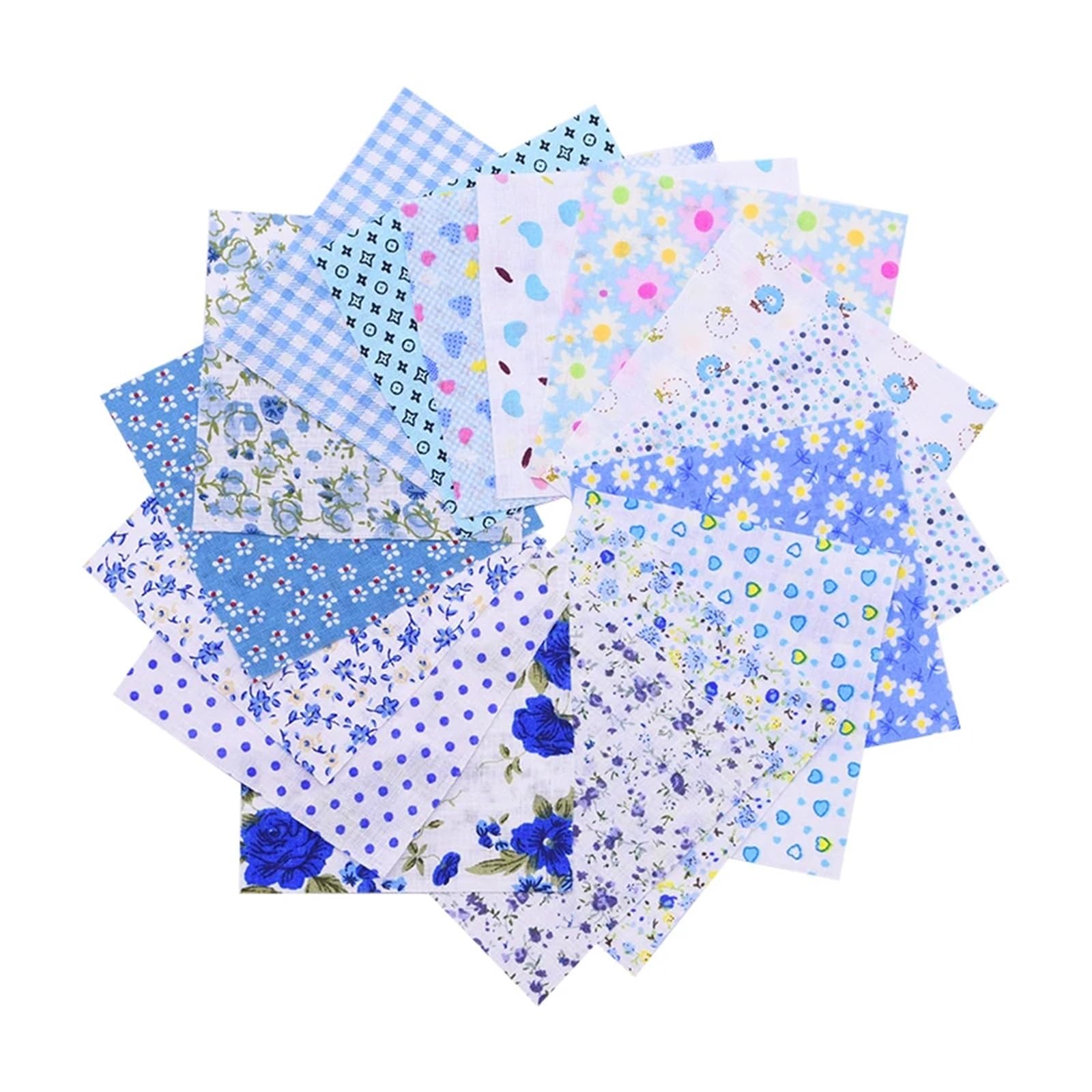Patchwork Stoffe 50 Stück 10 x 10 cm gemischter Stil, quadratisch, Patchwork-Baumwollstoff, Stoff, DIY, Nähen, Blumendruck, Stoffe