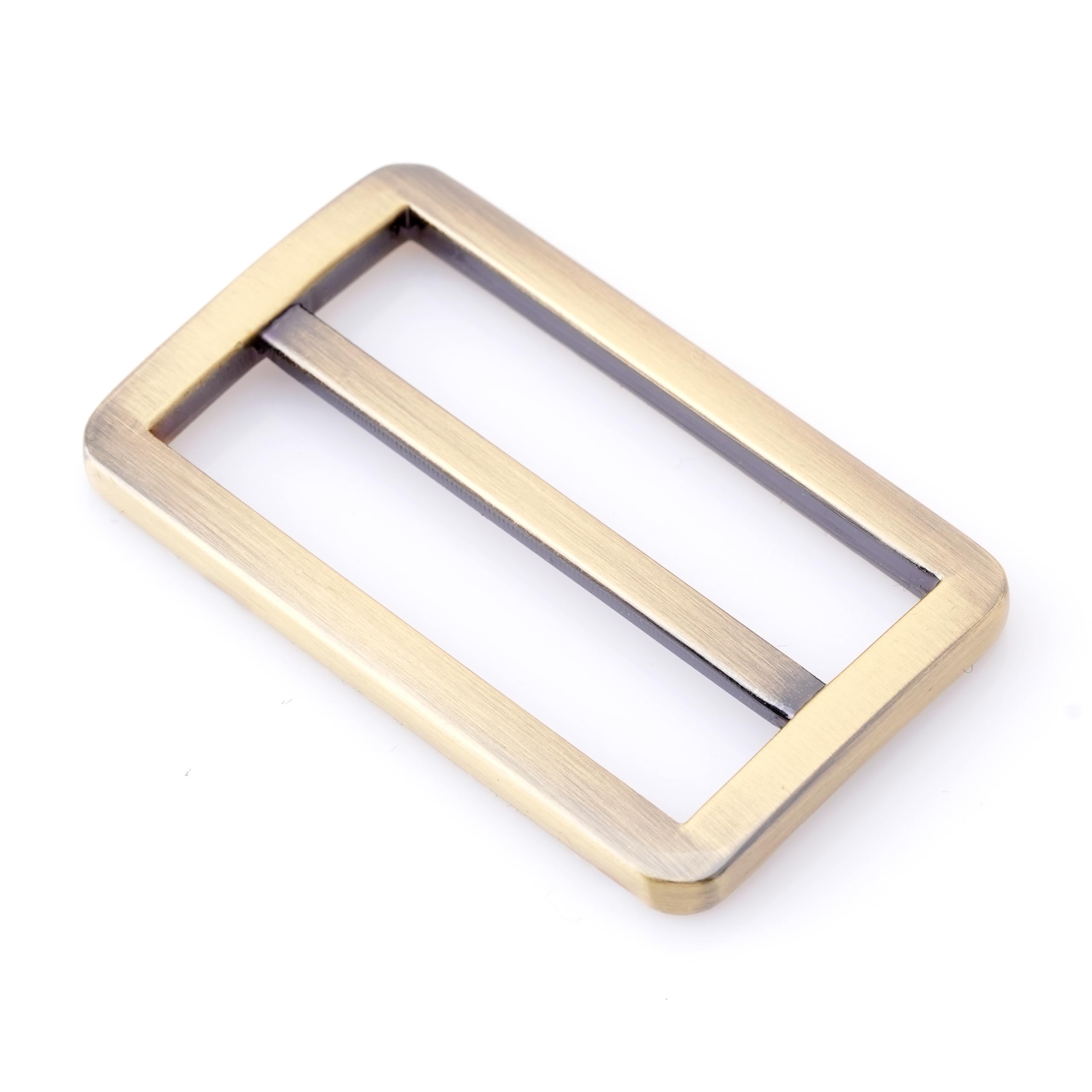 CRAFTMEMORE Flat Metal Slide Buckle Triglide Strap Keeper Leathercraft Bag Belt Adjuster Sliders 6 Pack VTSL