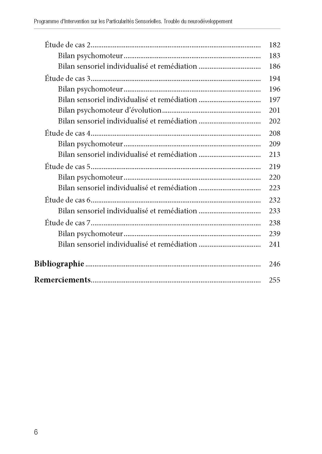 Programme d’intervention sur les particularités sensorielles: Troubles du neurodéveloppement
