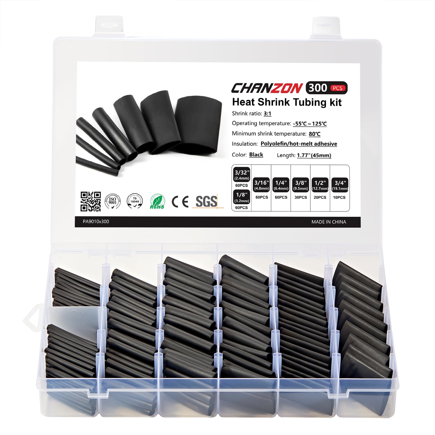 Chanzon Heat Shrink Tubing Kit - 140 Pcs Waterproof -13
