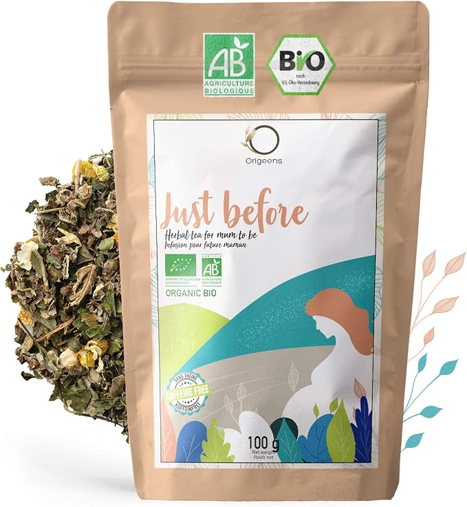 Origeens Tisane Post-Partum Just Before - Feuilles de Framboisier & Camomille (100 g)