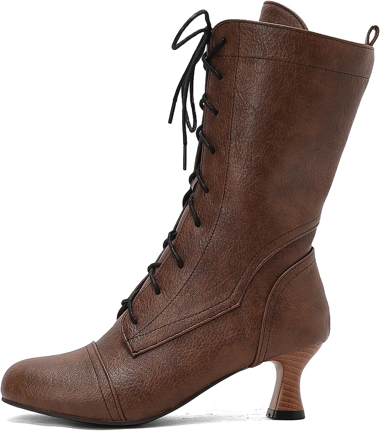 Vintage Women's Mid-Calf Boots Zipper Lace up