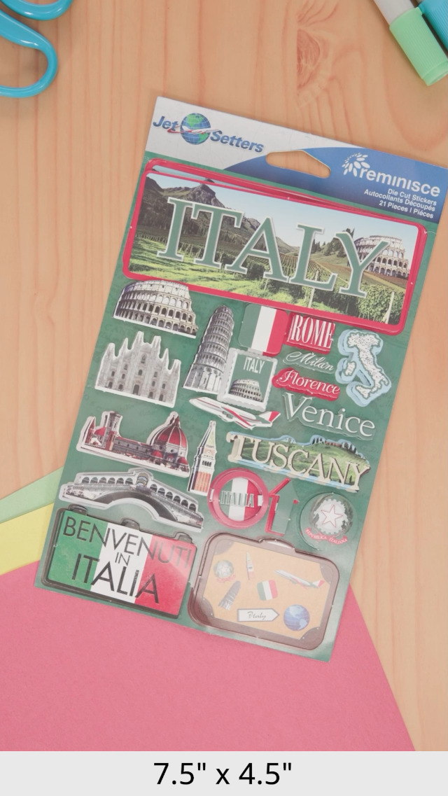 Jet Setters Die-cut Stickers Reminisce Jet Setters 3D Sticker Sheet - 7 ...