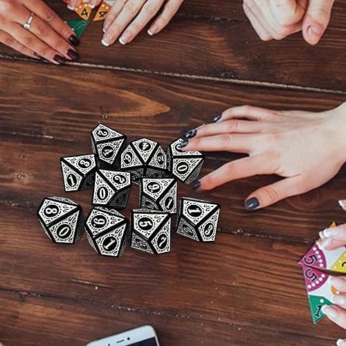 Miniatura 6 de 10 dados de acrílico D10, juguetes de fiesta, juego de dados poliédricos, dados de múltiples caras para juegos de rol, color blanco
