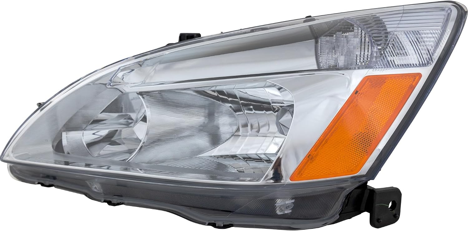 Compatible with 03-07 Accord Front Halogen Headlight Headlamp Head Light Lamp without Bulb Left Driver Side