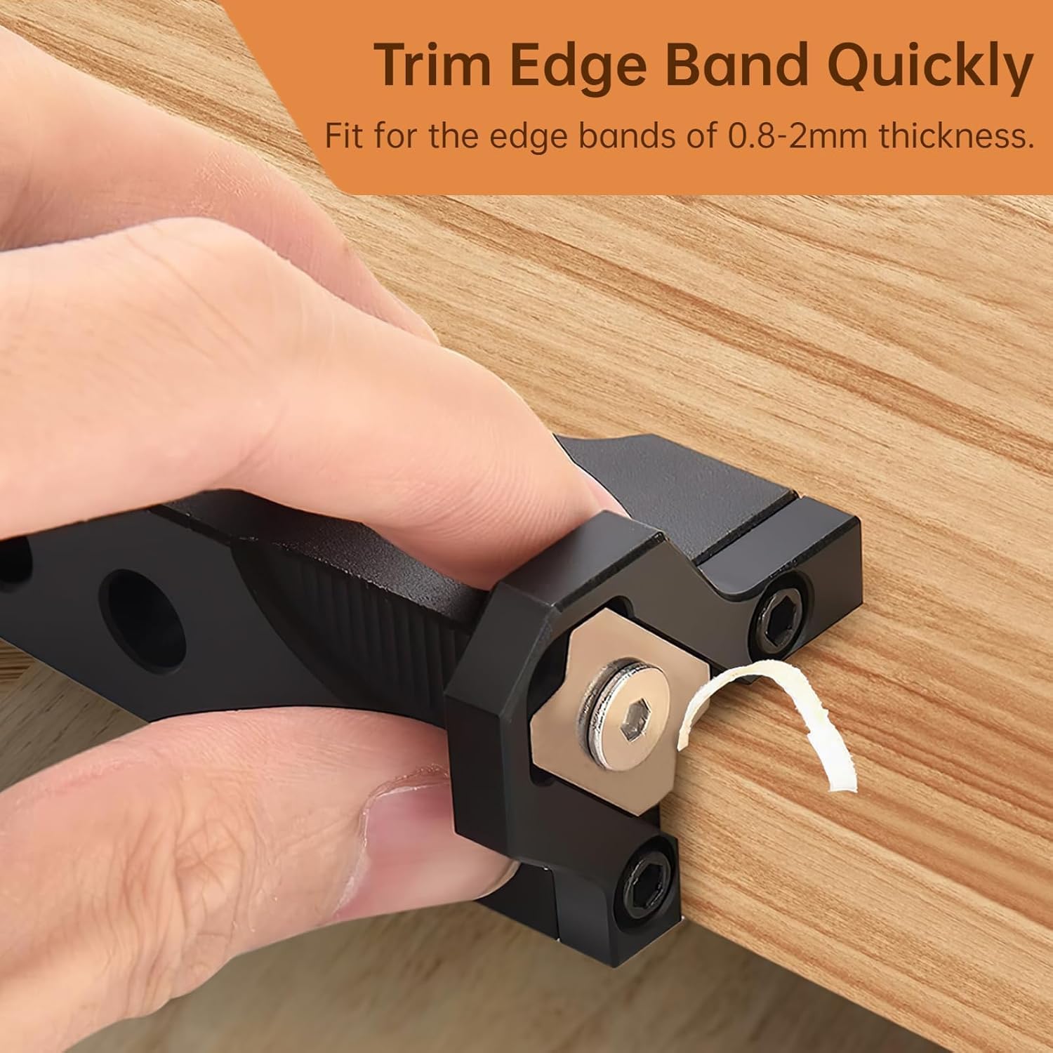 Recortadora de Bordes para Carpintería, Cepillo Carpintero de Arcos Profesional de Aleación de Aluminio para Bordes de 0,8-2mm, Cortabordes Manual, para Biselar, Alisar y Desbarbar