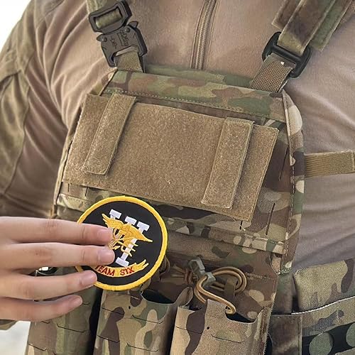 Miniatura 5 de Molle - Panel de conexión de gancho y bucle adaptador para insignias de parche de bricolaje, panel Molle táctico Molle de gancho y bucle para