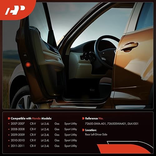 Miniatura 10 de A-Premium Actuador de bloqueo de puerta compatible con Honda CRV CR-V 2007 2008 2009 2010 2011, L4 2.4L Sport Utility, actuador de pestillo de