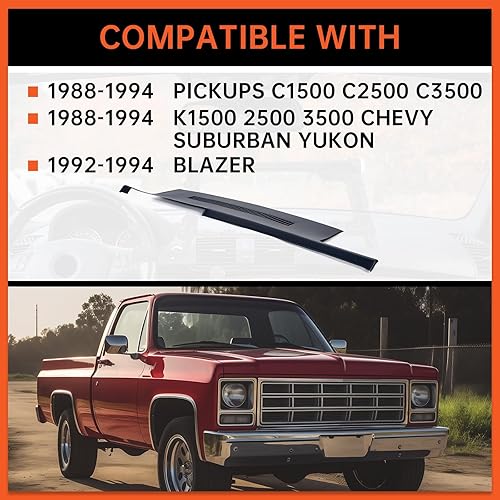 Miniatura 2 de ECOTRIC Cubierta de salpicadero azul oscuro compatible con camionetas 1988-1994 C1500 C2500 C3500, 1992-1994 Blazer, 1988-1994 K1500 2500 3500 Chevy
