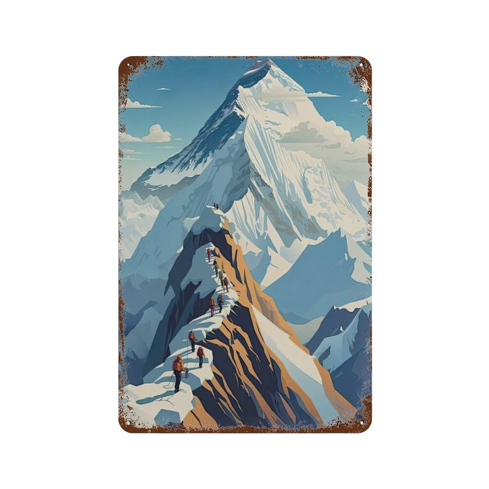 xiaoxiaoshen Cityscape Mount Everest Wall Decor Art Metal Tin Poster Modern Home Decor Art Home Bar Shop Decorations Vintage Sign 30x20cm
