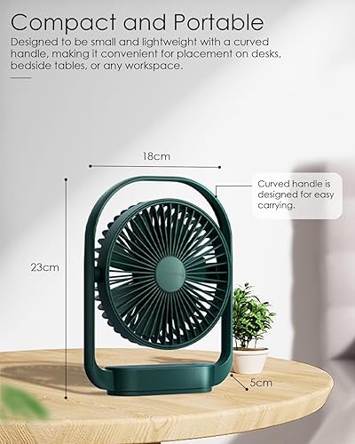 Miniatura 6 de AceMining Ventilador de escritorio, ventilador pequeño silencioso, ventilador USB con luz nocturna, ventilador de mesa, enchufe eléctrico,