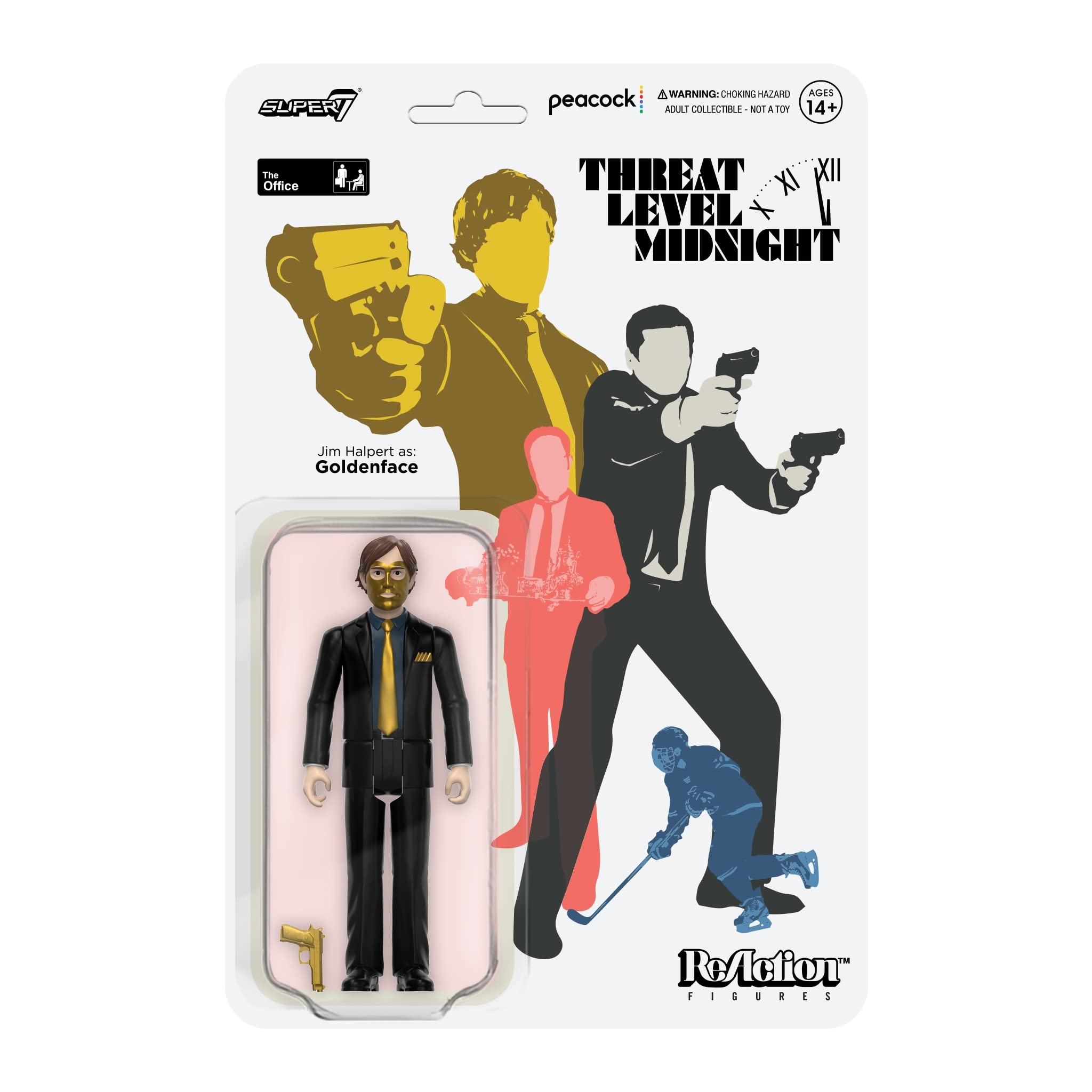 Amazon.com: Super7 The Office Threat Level Midnight Jim Halpert as  Goldenface - 3.75\