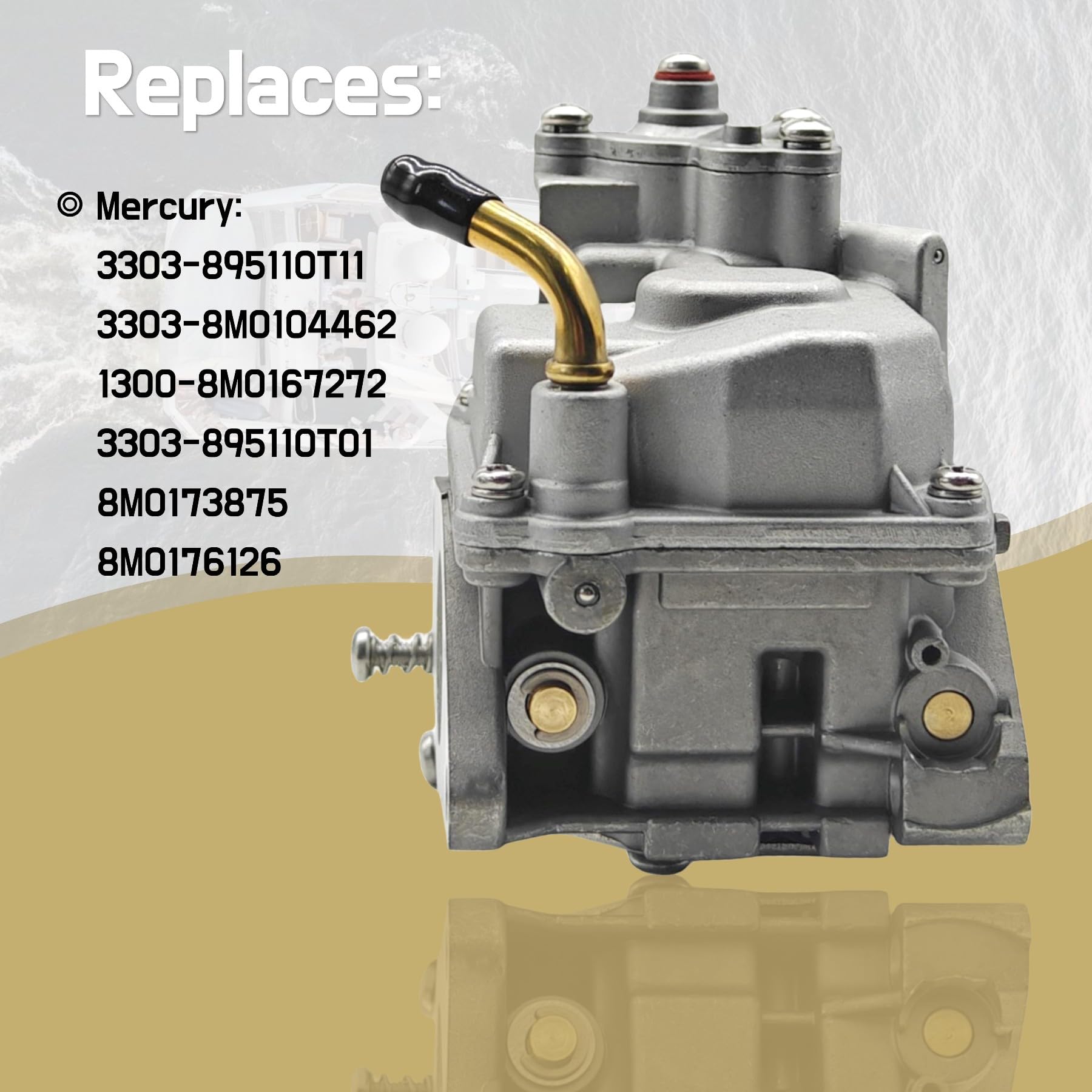 JLM MARINE 895110T11 Carburetor for Mercury Mariner 4 Stroke 8HP 9.9HP Outboard Motors 3303-8M0104462 1300-8M0167272