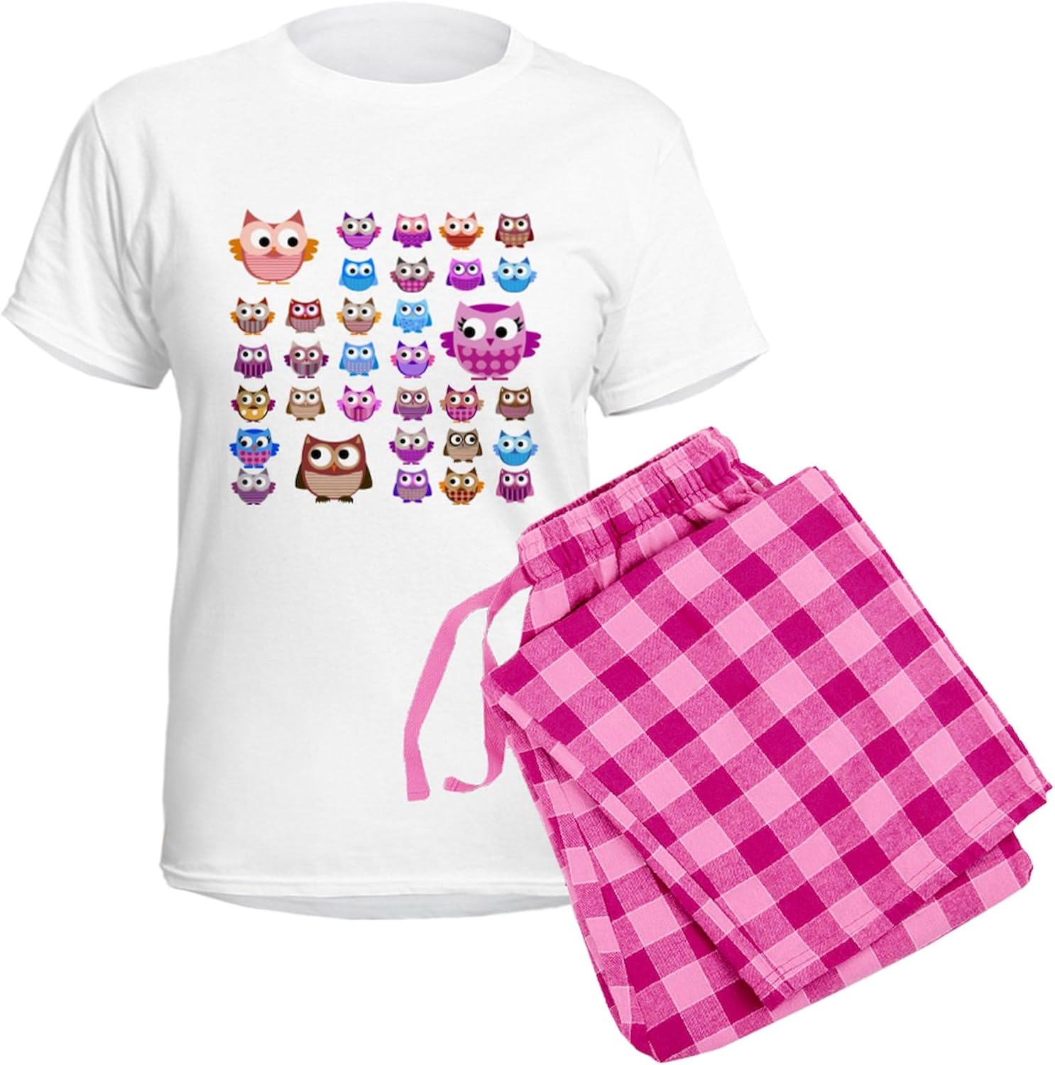 CafePress Owls Pajamas Women's Novelty Cotton Pajama Set, Comfortable PJ Sleepwear