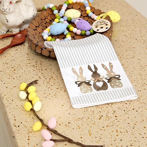 Miniatura 8 de ARKENY Toallas de cocina de Pascua, paños de cocina de conejo beige de 18 x 26 pulgadas, decoración de primavera de temporada para casa de campo,