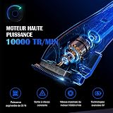 SUPRENT Men's Professional Hair Trimmer - Titanium-Coated Fade Blade, Adjustable Zero-Gap T-Blade, 5 Length Levels, Magnetic Guide Combs, 2500 mAh Battery & Type-C Charging Station - 2
