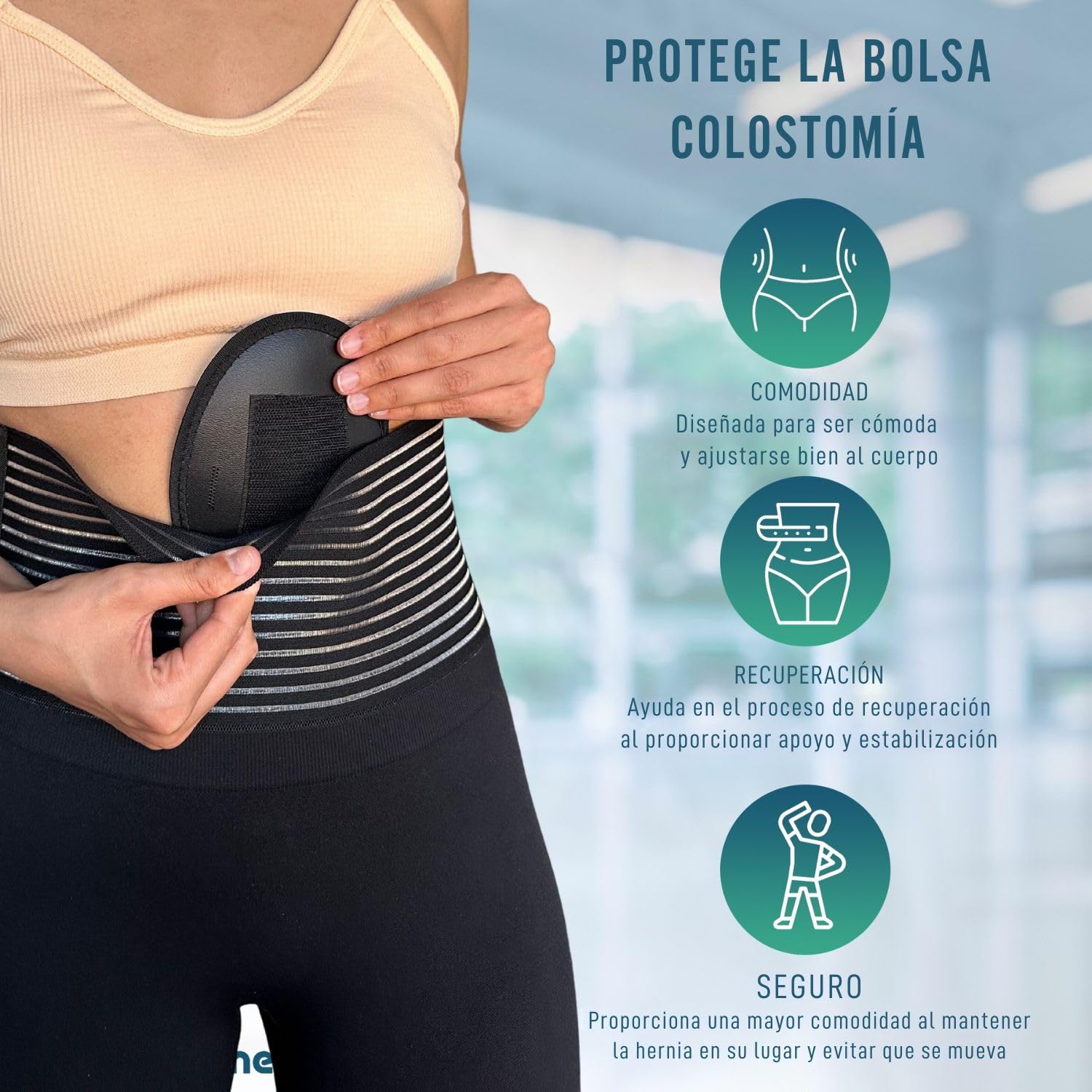 OrtoPrime Cinturón Faja HERNIA UMBILICAL Hombre y Mujer - Cinturón de Soporte Abdominal Postquirúrgica (Talla L/XL 90-125CM)