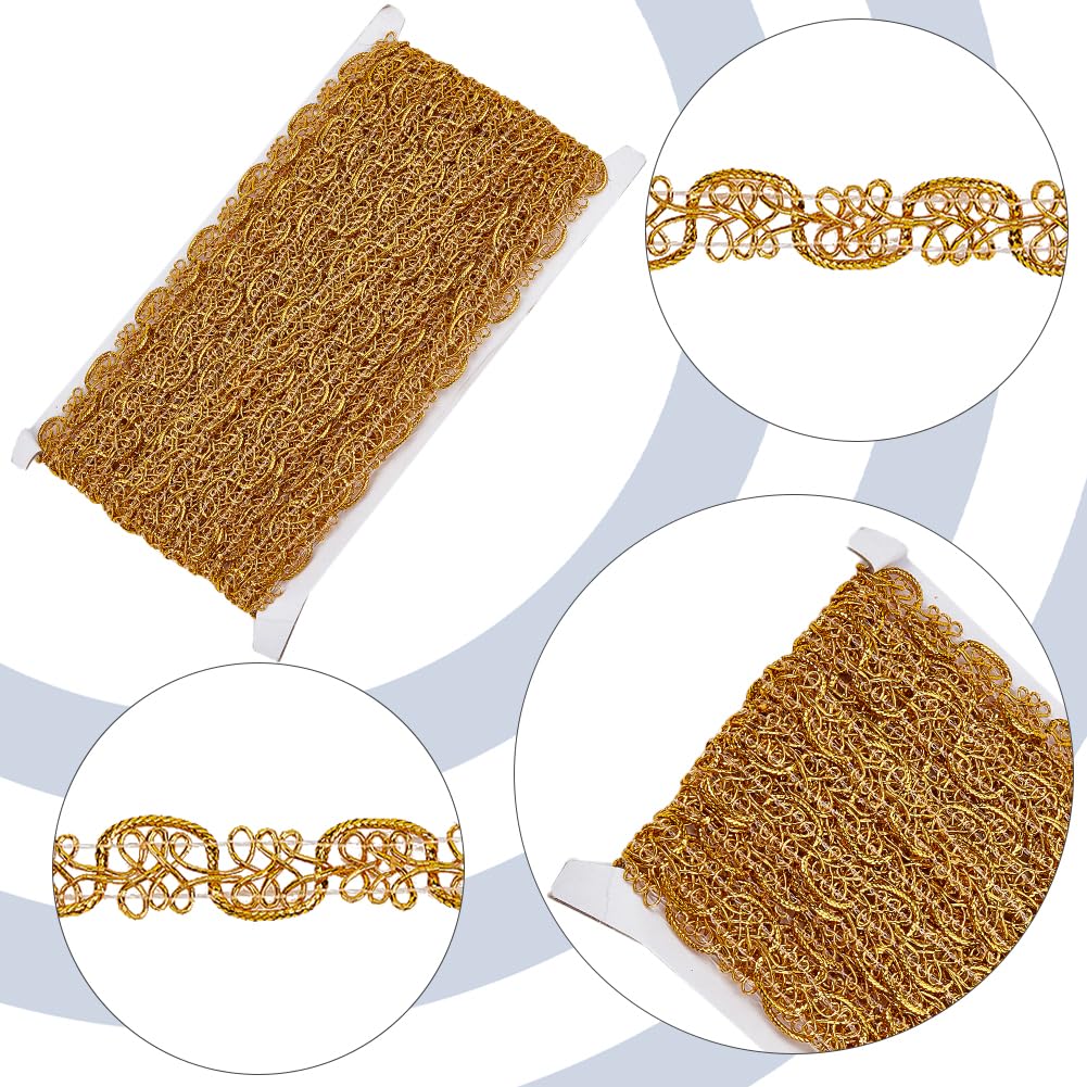 GORGECRAFT Galon Décoratif Noir 25m X 7mm - Ruban Dentelle Mille-Pattes Pour Couture, Rideaux Et Artisanat