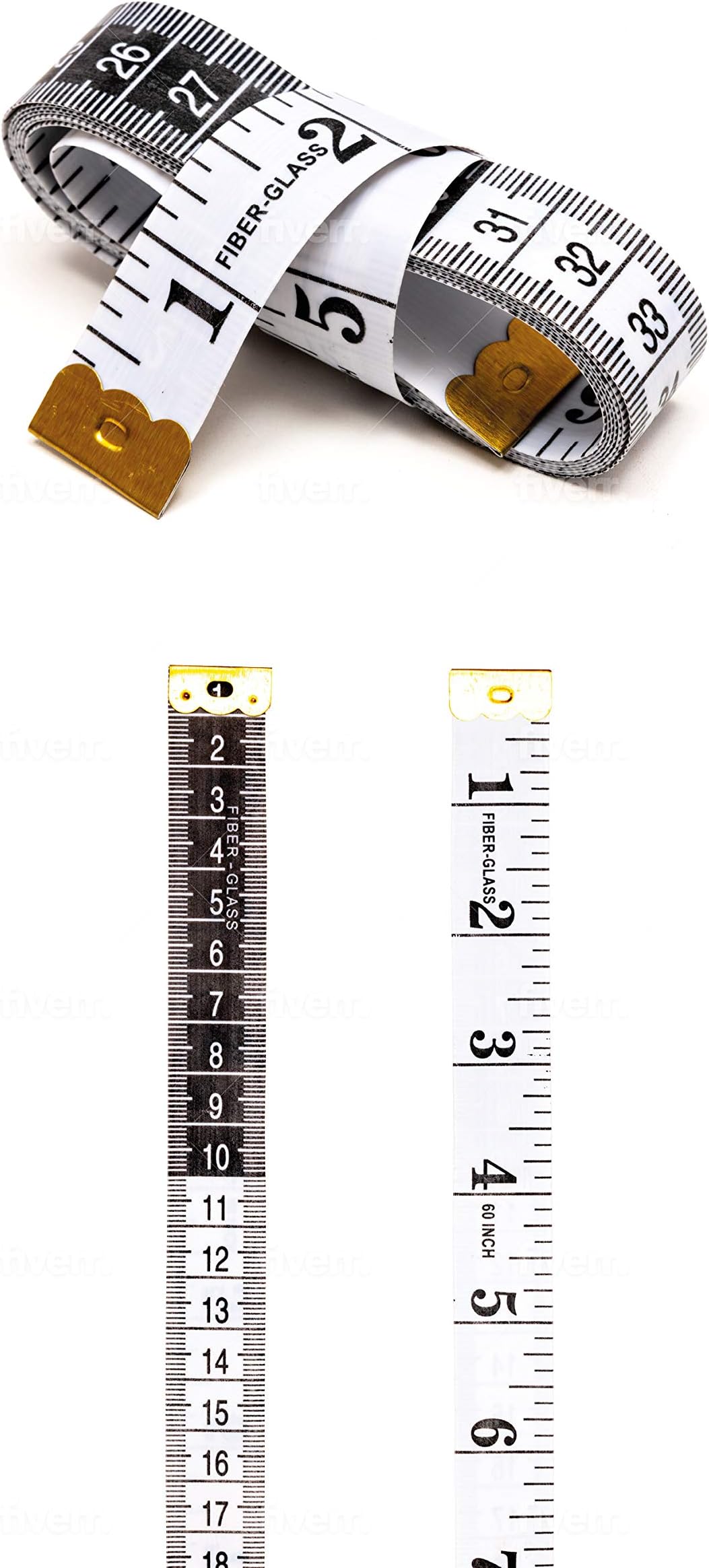 Dual Sided Body Measuring Soft Tape, 60 inch / 150 cm White and Black