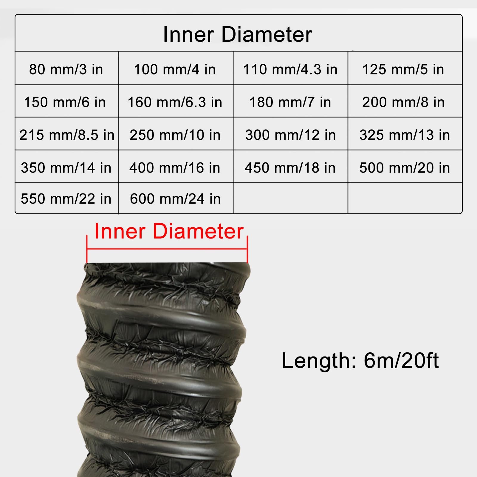 6m Flexibler Isolierter Abluftschlauch für Wäschetrockner, PVC-Aluminiumfolien Schlauch, Flammhemmender Lüftungsrohr Abluftkanal für Küche Dunstabzugshaube(100mm/4in)