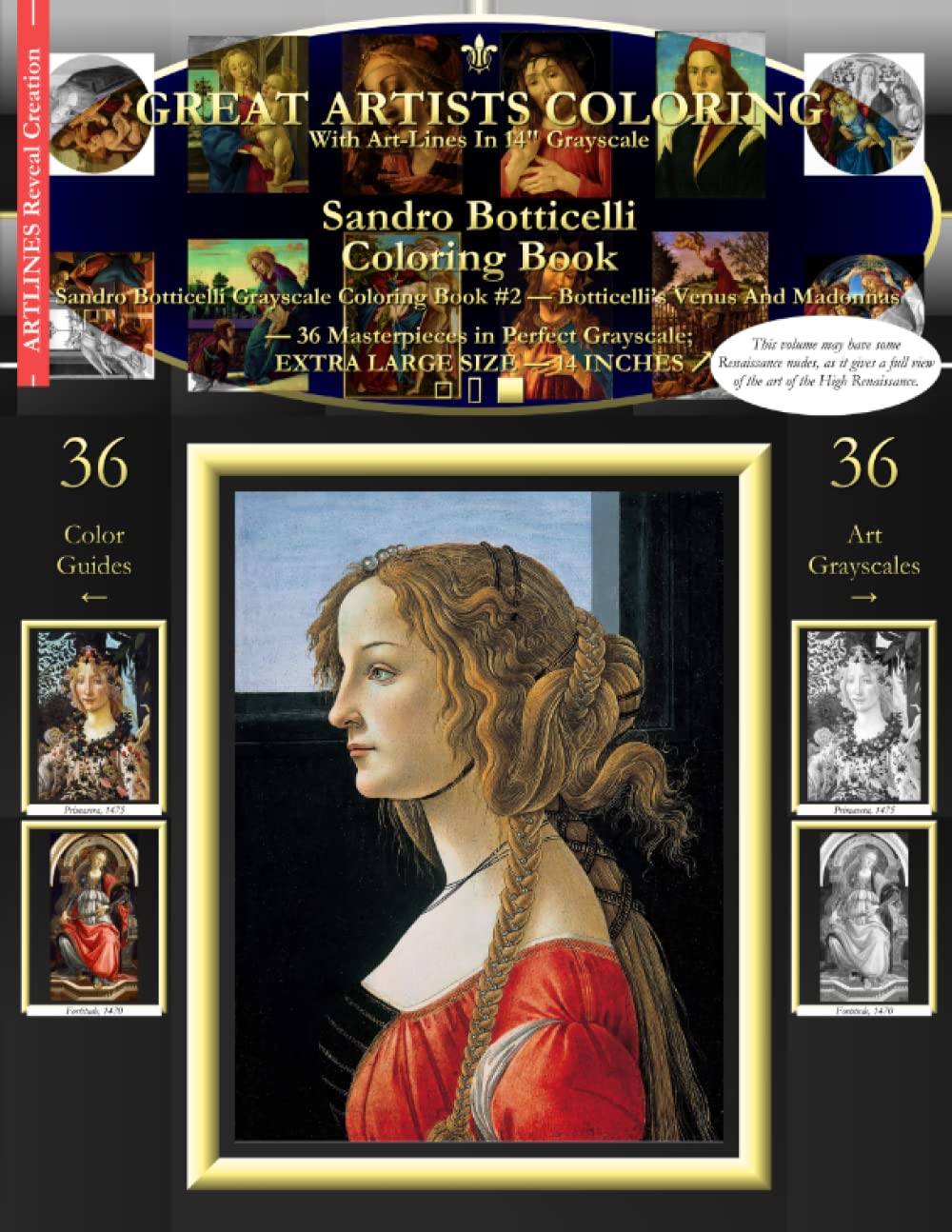 Sandro Botticelli Coloring Book: Sandro Botticelli Grayscale Coloring Book #2 - Botticelli's Venus And Madonnas