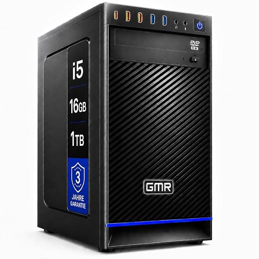 GMR Ultra i7 Business Office PC - Schneller Rechner | 3 Jahre Garantie | 32 GB RAM | 1000GB SSD | DVD±RW | USB 3 | Windows 11 Prof | WiFi-Bluetooth