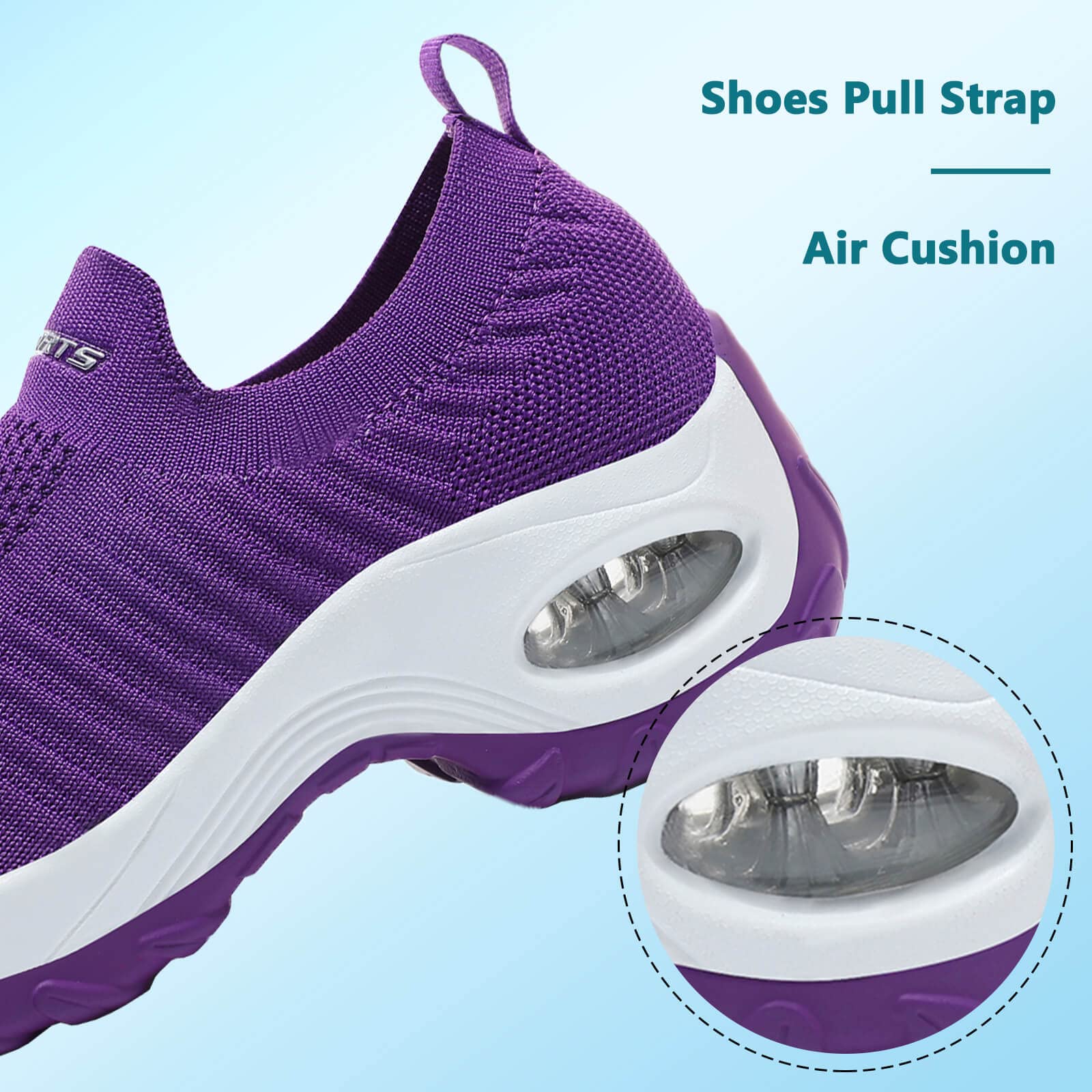 Tenis ortopédicos para mujer, de malla transpirable, ligeros, para correr, entrenamiento, parte inferior gruesa, con amortiguación de aire, zapatos de cuña